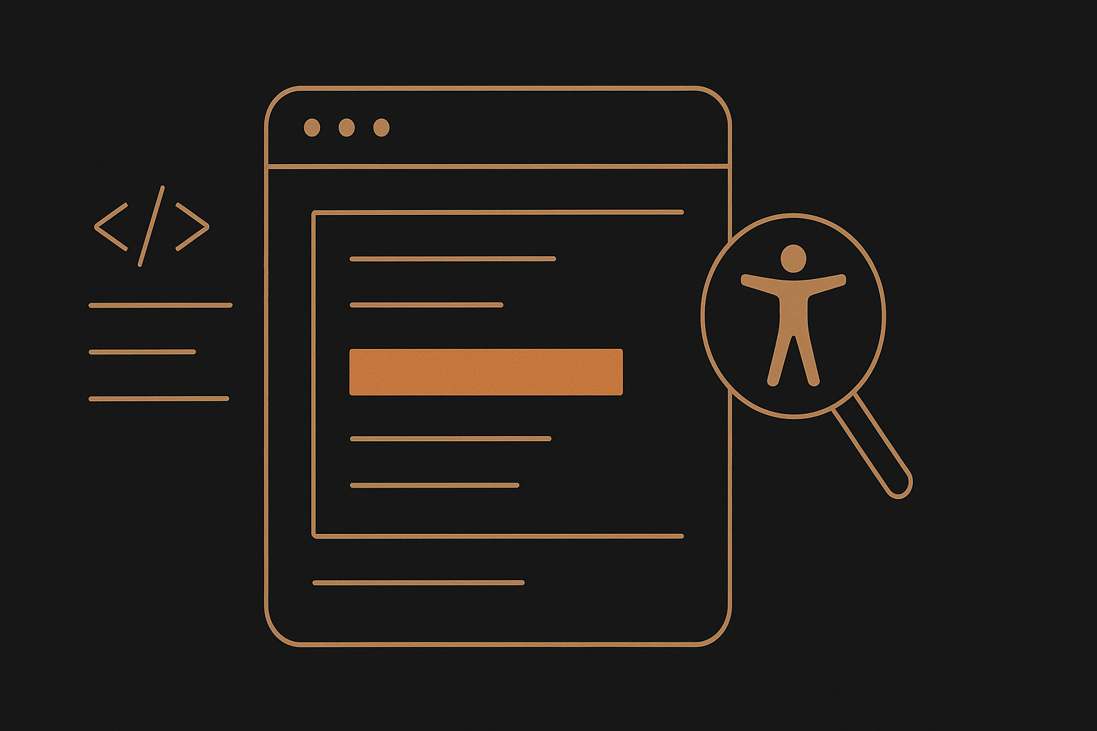 Abstract dark editorial illustration: a ruler and cost scale rendered in fine copper line work on a dark slate background, representing audit pricing decisions. No text.