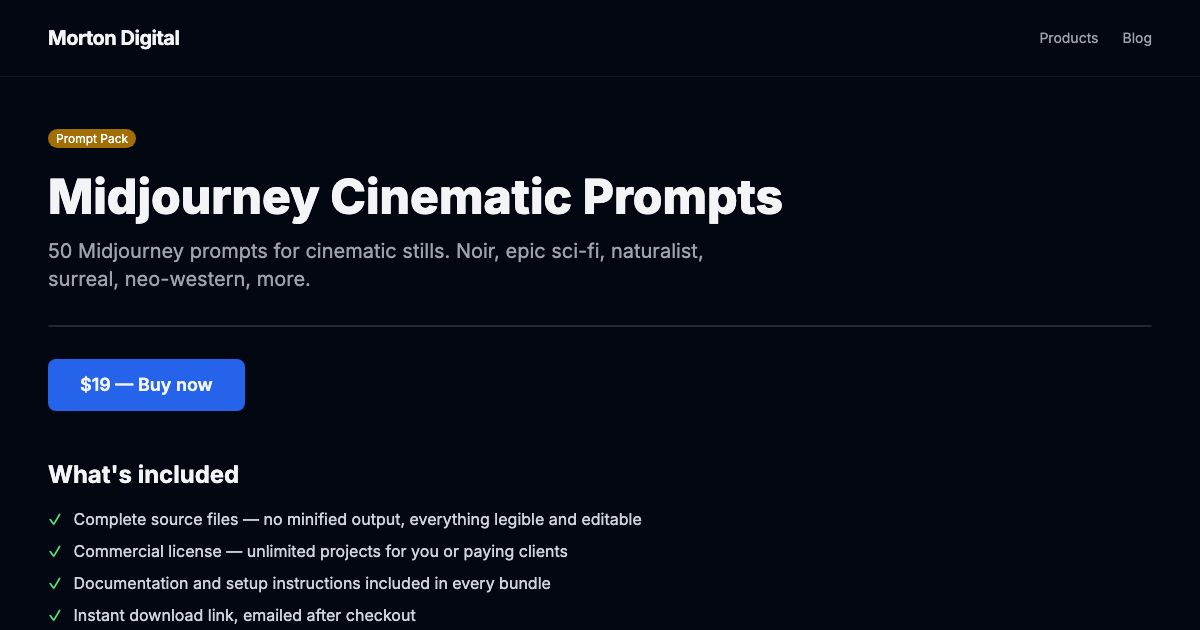 Midjourney Cinematic Prompts — preview