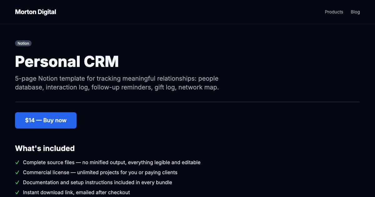 Personal CRM — preview