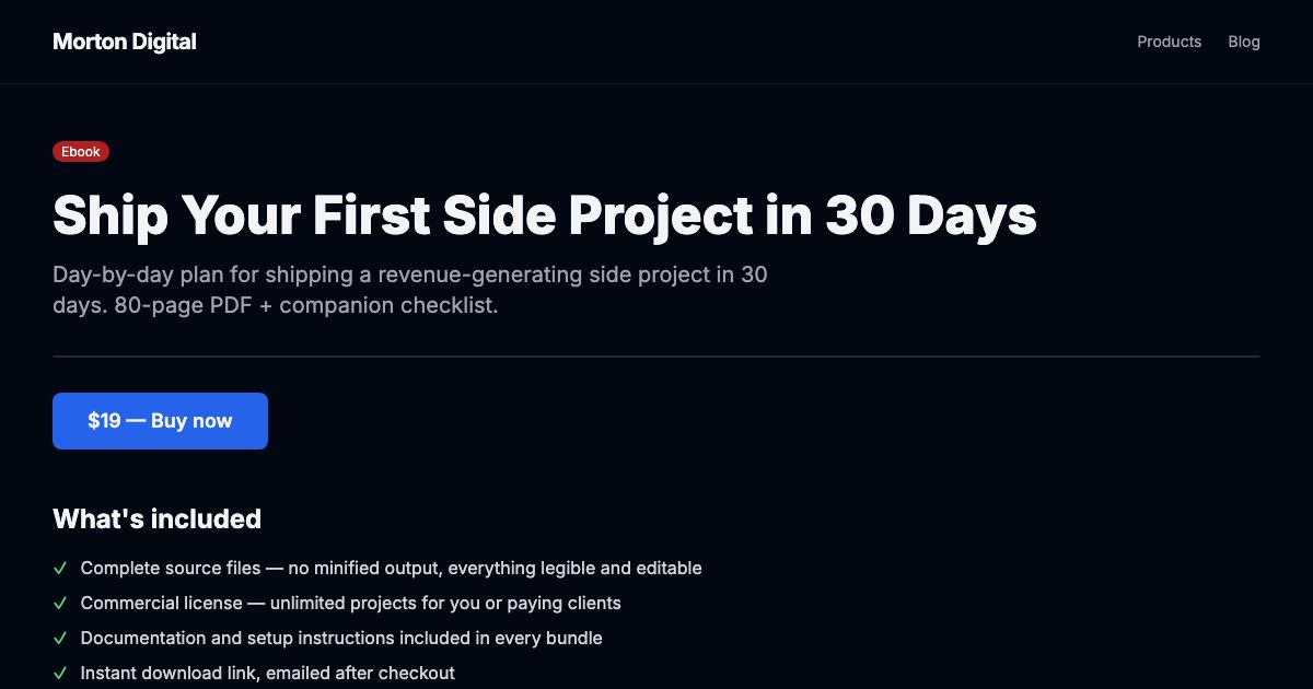Ship Your First Side Project in 30 Days — preview