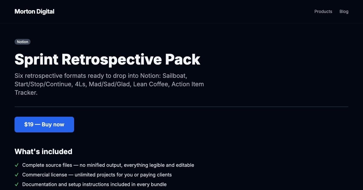 Sprint Retrospective Pack — preview